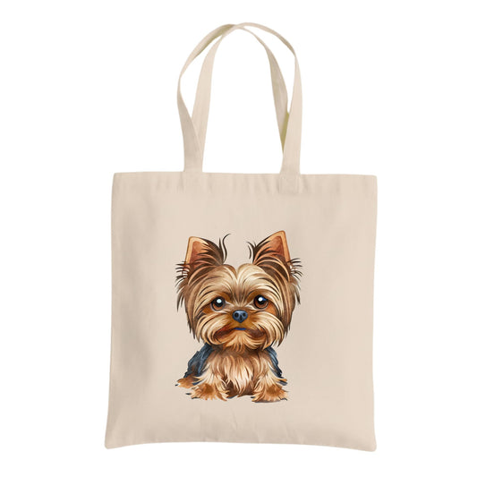 Yorkshire Terrier Dog Tote Bag – Cotton Reusable Bag for Dog Lovers and Pet Owners – Cute Yorkie Lover Gift Bag for Women and Everyday Use
