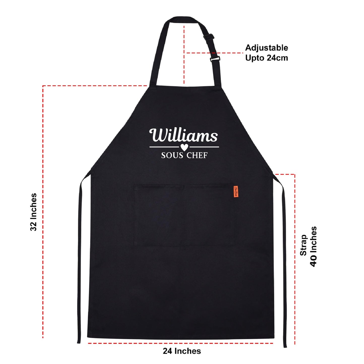 Sous Chef Apron Personalised Chef Aprons Grill Apron Gift for Him Her Aprons for Mens and Womens Dad Apron Kitchen Apron BBQ Apron Father Day Gift Black Apron