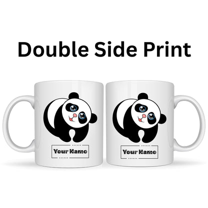 Personalized Panda Mug – Custom Name Ceramic Coffee Cup – Cute Panda Bear Lover Gift for Kids, Friends and Animal Lovers – 11oz
