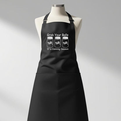 Grab Your Balls It's Canning Season - Cute and Funny Canning Apron for Women and Men with 2 Pockets Gifts for Mom Nana Wife Best Friends gift for him cooking apron