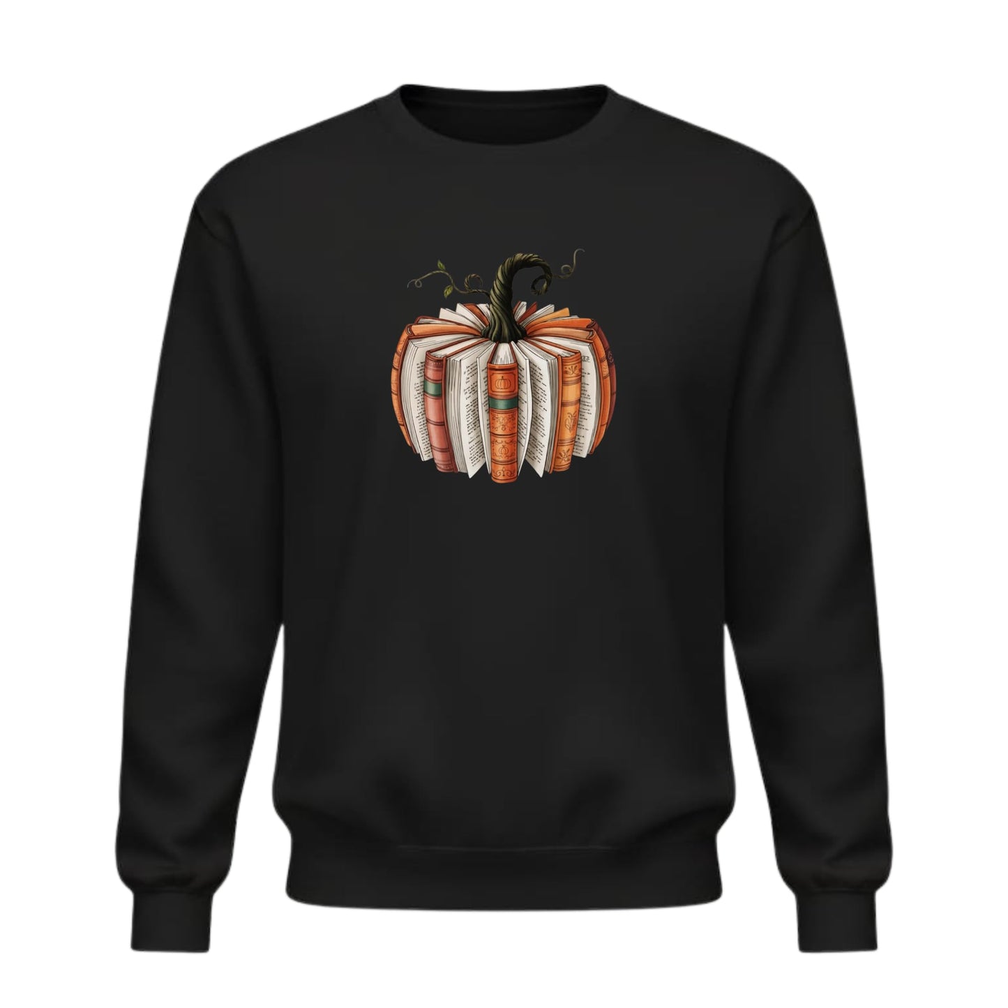 Be Buz Fall Book Pumpkin Halloween Sweatshirt – Book Lover Autumn Crewneck Pullover – Bookish Pumpkin Graphic Sweatshirt for Women and Men – Spooky Season - Top Tee