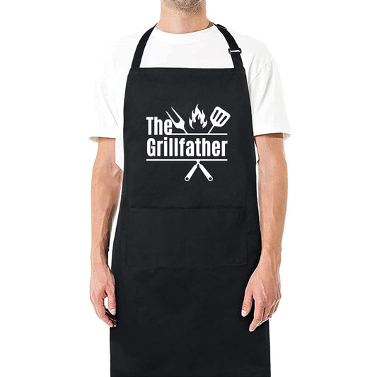 The Grill Father Funny Aprons for Men Printed Apron Gift for Him Chef Apron Kitchen Apron BBQ Apron Gift Baking Apron Father Day Gift - Top Tee