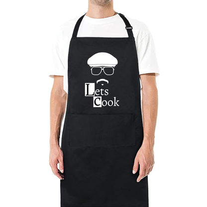 Lets Cook Funny Aprons for Mens Dad Aprons Gift for Him Her Chef Apron Kitchen Apron BBQ Apron Grill Apron Father Day Gift Black Apron