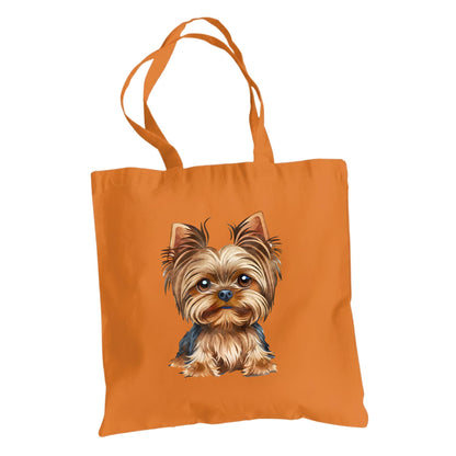 Be Buz Yorkshire Terrier Dog Tote Bag – Cotton Reusable Bag for Dog Lovers and Pet Owners – Cute Yorkie Lover Gift Bag for Women and Everyday Use