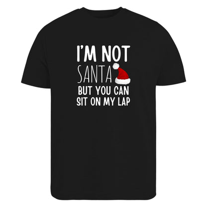 Be Buz I’m Not Santa But You Can Sit On My Lap T-Shirt Funny Christmas Shirt for Men Naughty Adult Holiday Humor Tee