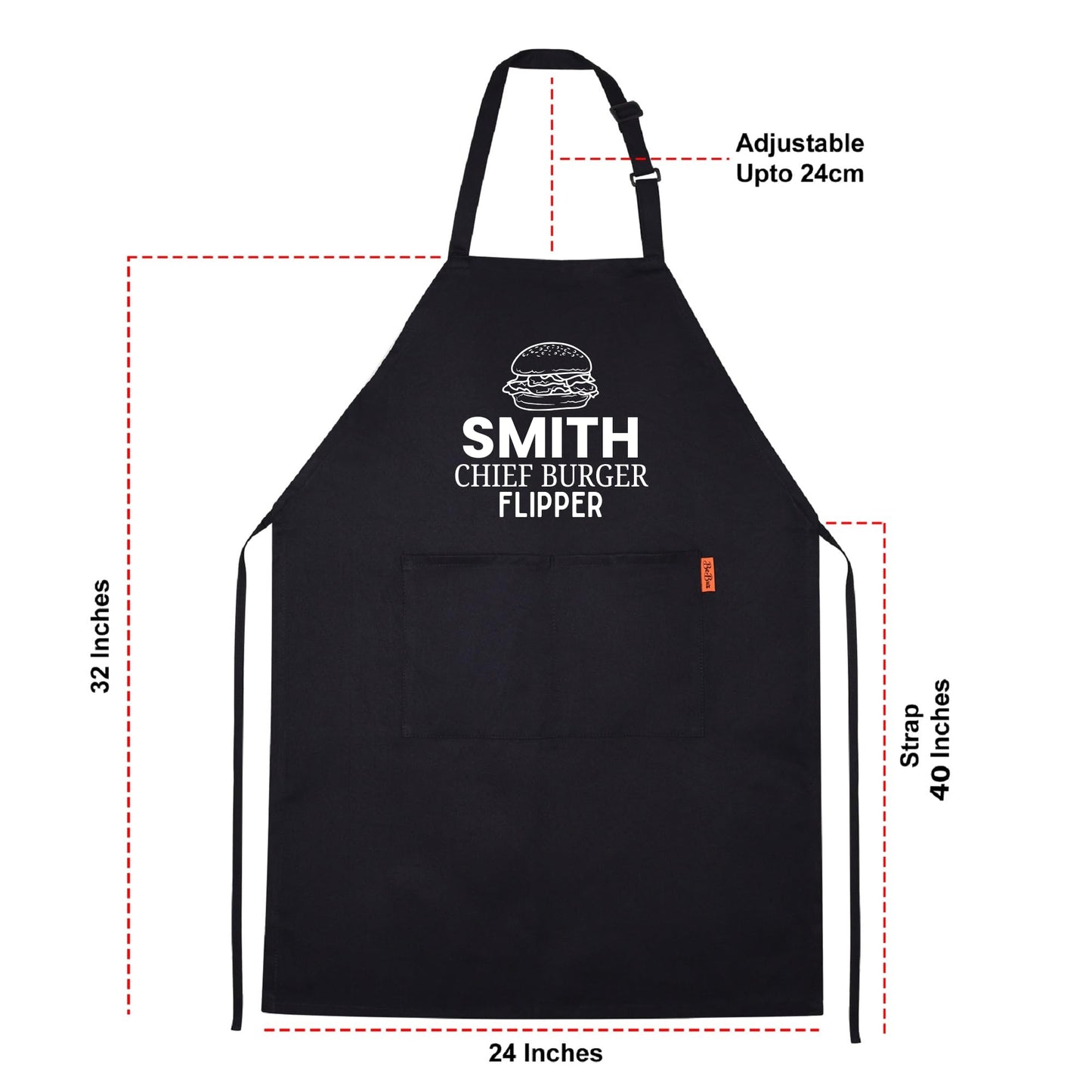 Custom Chief Burger Flipper Apron Kitchen Apron Gift for Him Her Aprons for Mens Dad Apron Chef Apron Kitchen Apron BBQ Apron Father Day Gift Black Apron