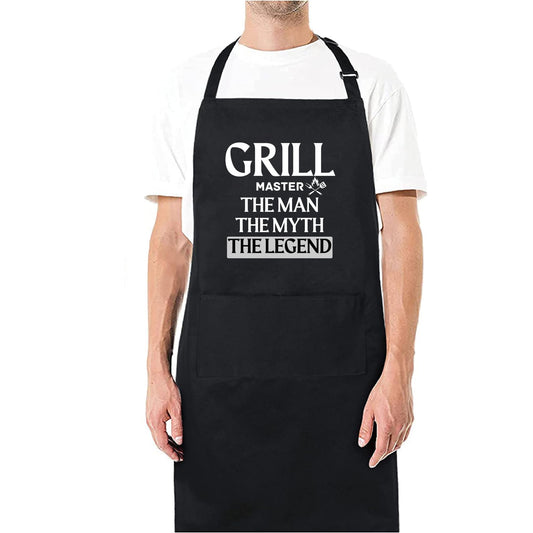 Be Buz Grill Master The Man The Myth The Legend Aprons for men Funny Printed Apron Gift for him Chef Apron Kitchen Apron BBQ Apron Gift Baking Apron Father Day Gift - Top Tee