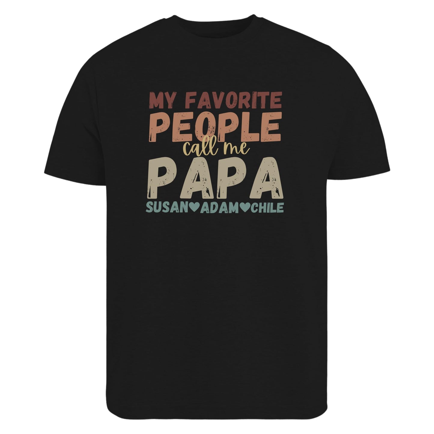 Be Buz My Favorite People Call Me Papa Shirt Custom Dad T-Shirt with Kids Names Personalized, Grandpa Tee, Papa Gift from Kids - Top Tee