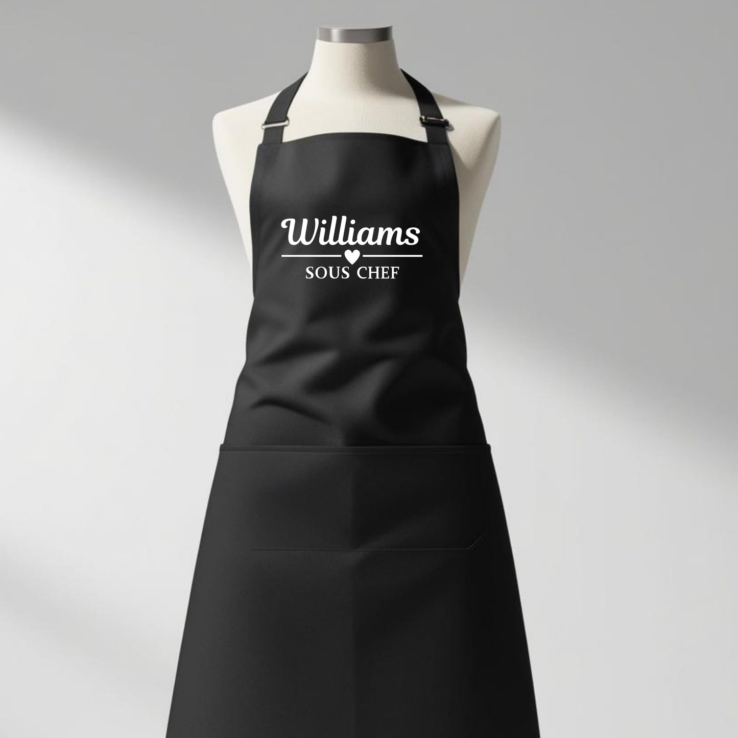 Sous Chef Apron Personalised Chef Aprons Grill Apron Gift for Him Her Aprons for Mens and Womens Dad Apron Kitchen Apron BBQ Apron Father Day Gift Black Apron