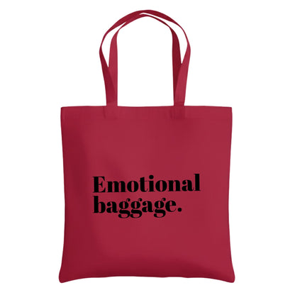 Emotional Baggage Tote Bag – Funny Cotton Reusable Shopping Bag – Sarcastic Quote Tote – Everyday Carry Bag for Women and Men