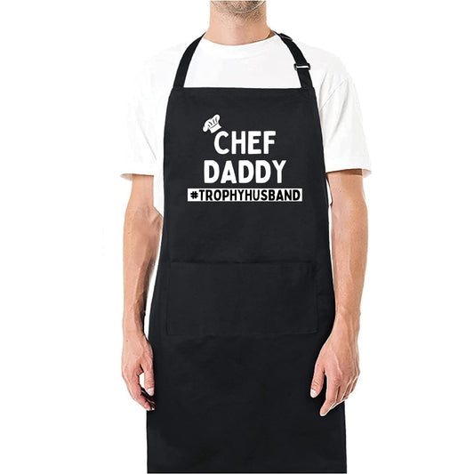 Chef Daddy Trophy Husband Funny Aprons for men Printed Apron Gift for Her Chef Apron Kitchen Apron BBQ Apron Gift Baking Apron Father Day Gift - Top Tee