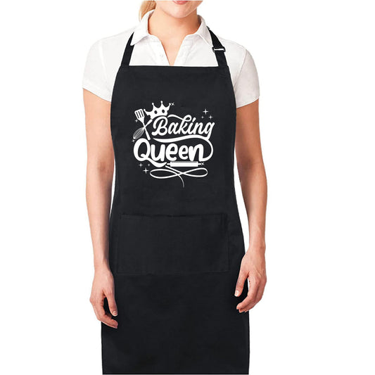Baking Queen Aprons for Women Funny Printed Apron Gift for her Chef Apron Kitchen Apron BBQ Apron Gift Baking Apron Gift for MOM - Top Tee