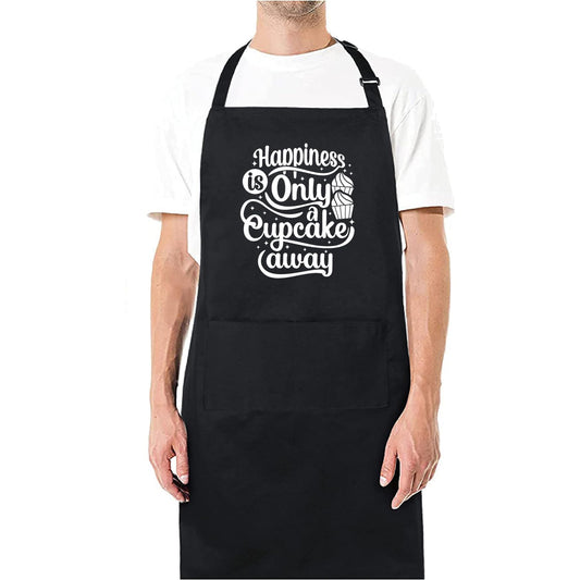 Happiness Is Only a Cupcake Away Funny Aprons for men Printed Apron Gift for Her Chef Apron Kitchen Apron BBQ Apron Gift Baking Apron Father Day Gift - Top Tee