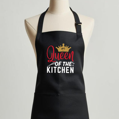 Queen of the Kitchen Funny Apron for Womens Mom Aprons Gift for Him Her Chef Apron Kitchen Apron BBQ Apron Grill Apron Mother Day Gift Black Apron