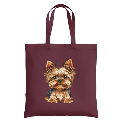 Be Buz Yorkshire Terrier Dog Tote Bag – Cotton Reusable Bag for Dog Lovers and Pet Owners – Cute Yorkie Lover Gift Bag for Women and Everyday Use