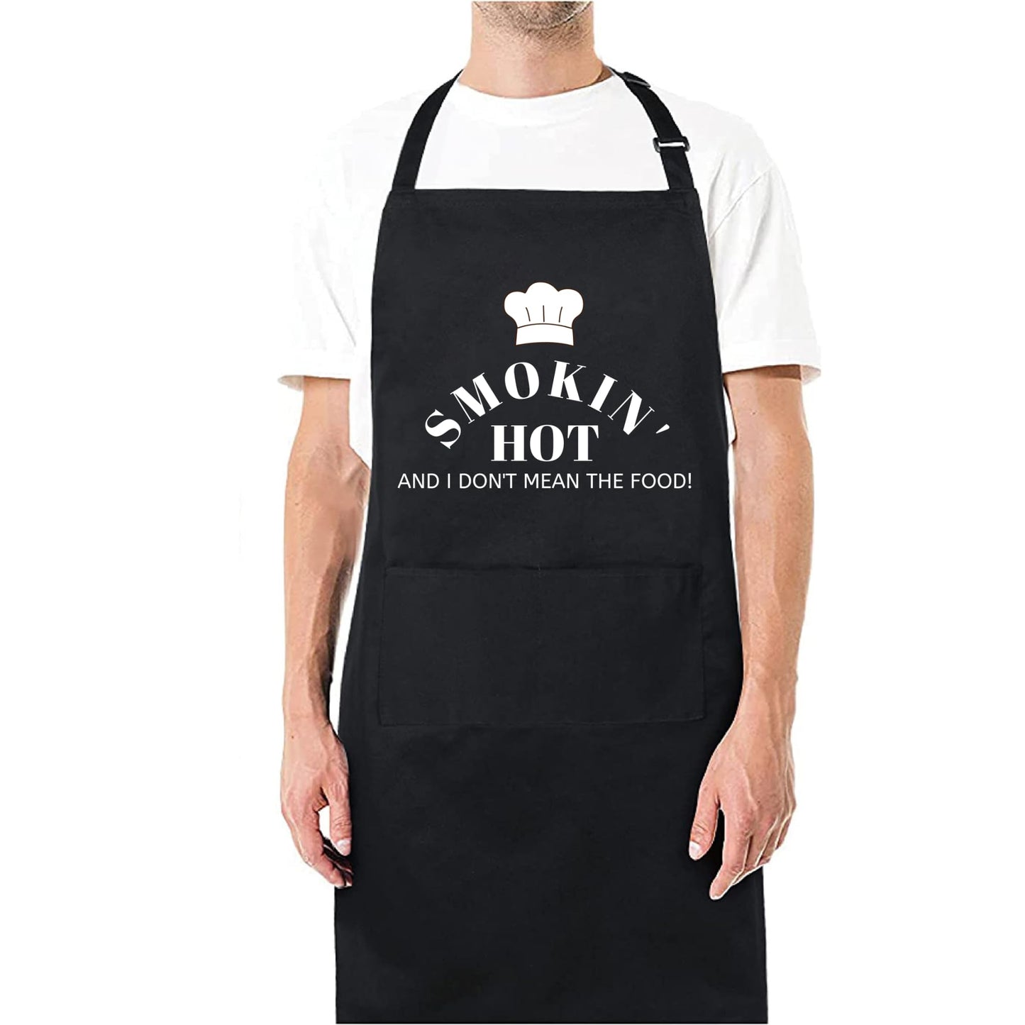 Be Buz Smokin Hot and I Dont Mean the Food Aprons for men Funny Printed Apron Gift for Her Chef Apron Kitchen Apron BBQ Apron Gift Baking Apron Father Day Gift