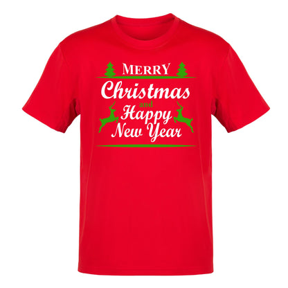 Merry Christmas and Happy New Year 2024 Jingle Bells Printed Adults Unisex Men Women Cotton Crew Neck Casual T-Shirt - Top Tee