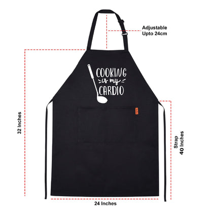 Cooking Is My Cardio Funny Aprons for men Printed Apron Gift for Her Chef Apron Kitchen Apron BBQ Apron Gift Baking Apron Father Day Gift