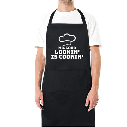 Be Buz MR Good Lookin' is Cookin' Funny Apron for Men Women Gift for her Chef Apron Kitchen Apron BBQ Apron