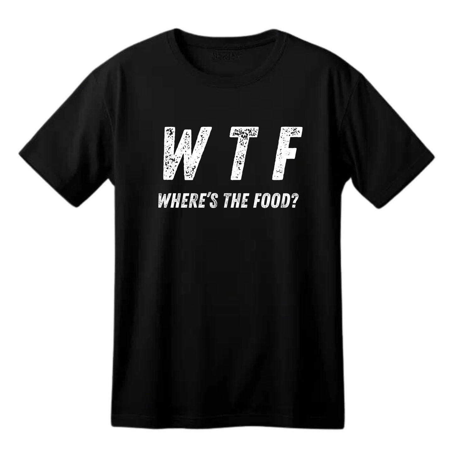 Where's The Food? Funny Printed Black Adults Unisex Men Women Summer Winter Cotton Crew Neck Casual T-Shirt - Top Tee
