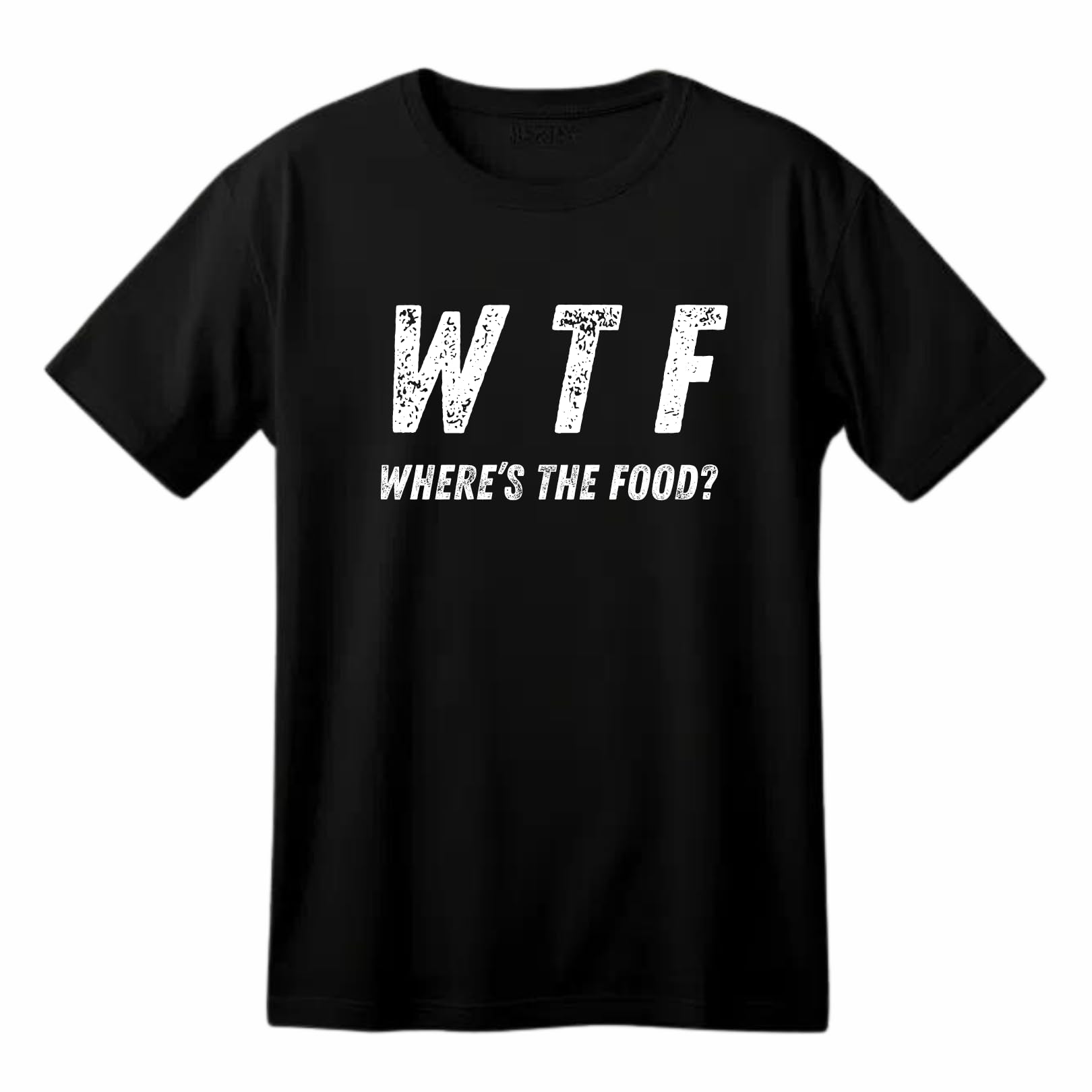 Where's The Food? Funny Printed Black Adults Unisex Men Women Summer Winter Cotton Crew Neck Casual T-Shirt - Top Tee