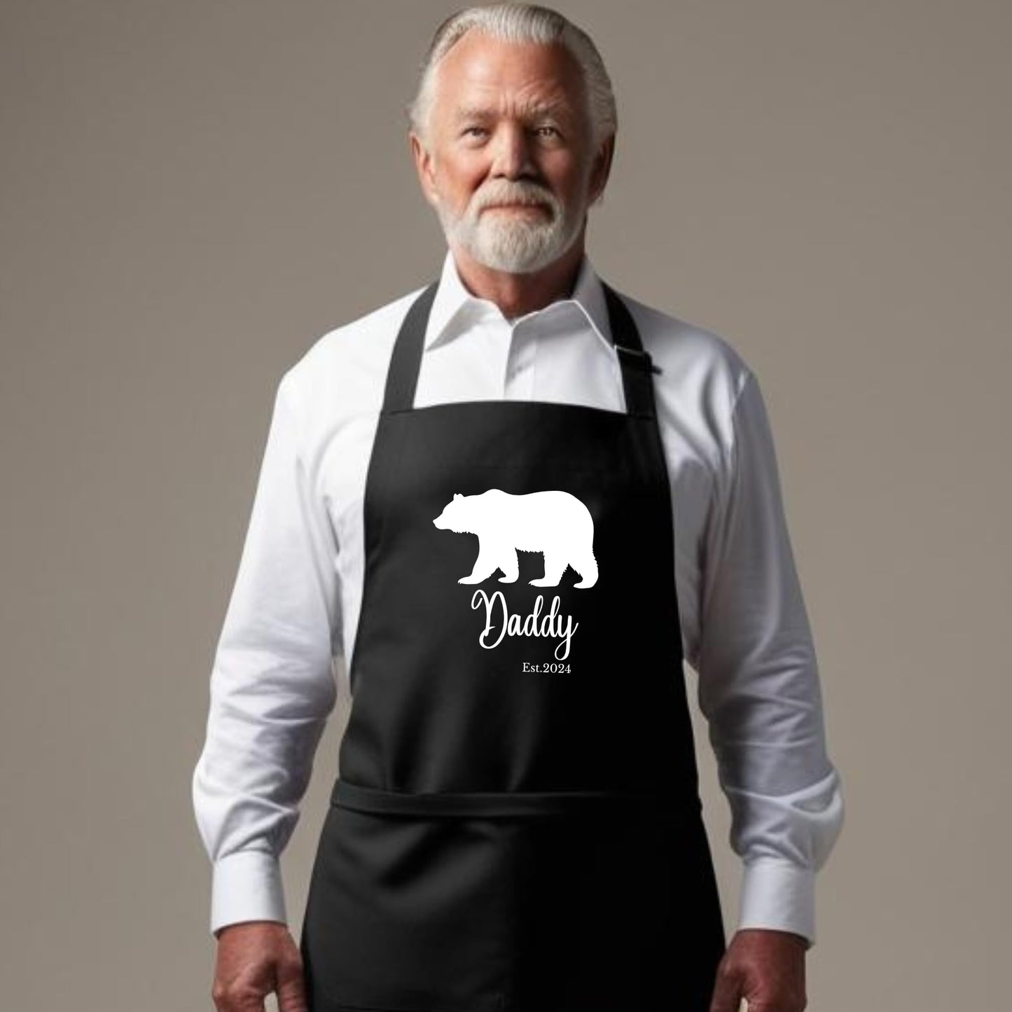 Daddy Bear Funny Aprons for Mens Dad Aprons Gift for Him Chef Apron Bear Dad Apron Kitchen Apron BBQ Apron Grill Apron Father Day Gift Black Apron