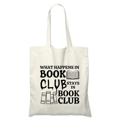 Be Buz Book Club Tote Bag - Stylish and Durable Reusable Bag for Book Lovers Readers and Bibliophiles Perfect for Library Visits Bookstore Hauls and Book Club Meetings