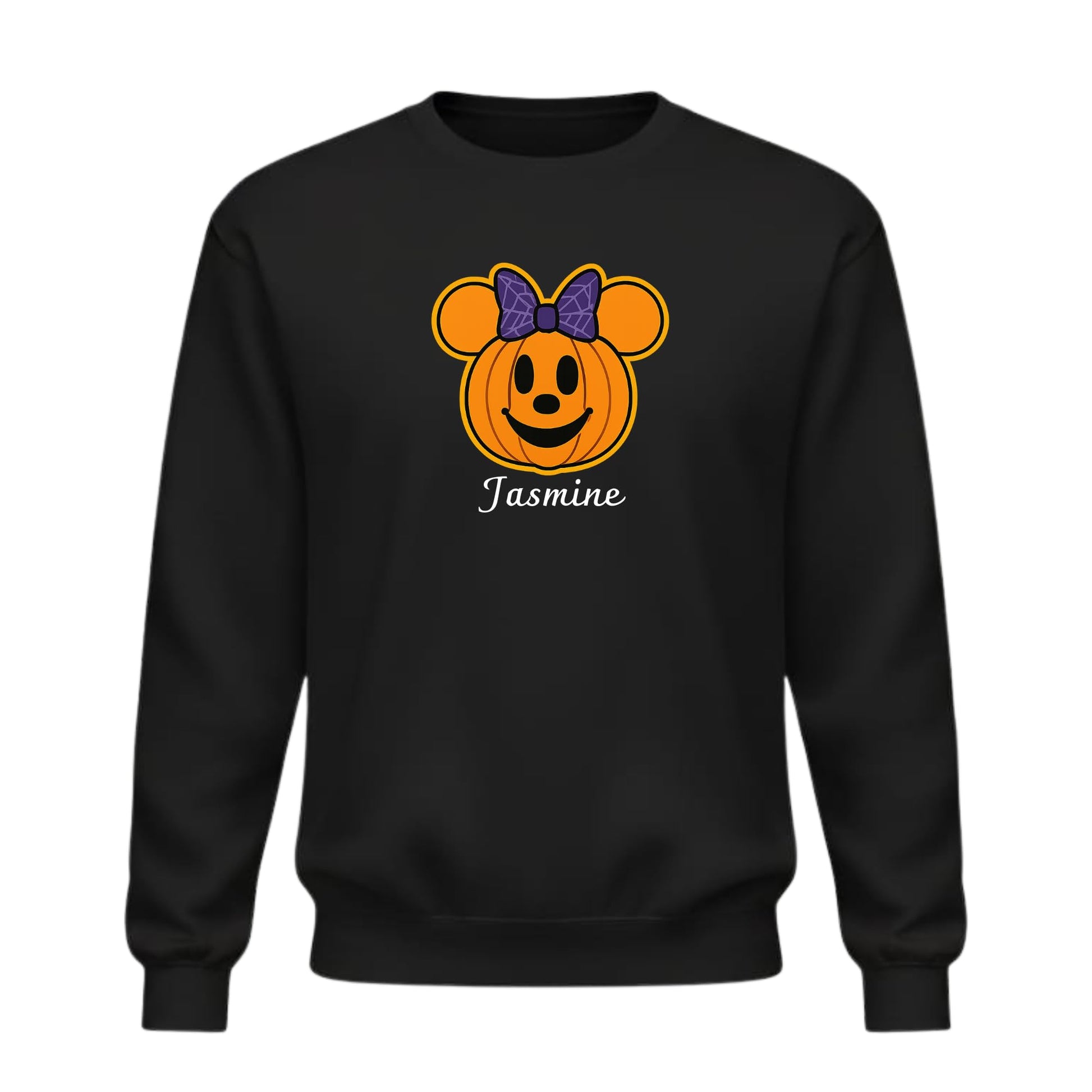 Be Buz Personalized Halloween Pumpkin Sweatshirt – Custom Name Printed Crewneck Pullover for Men and Women – Spooky Trick or Treat Sweatshirt - Top Tee