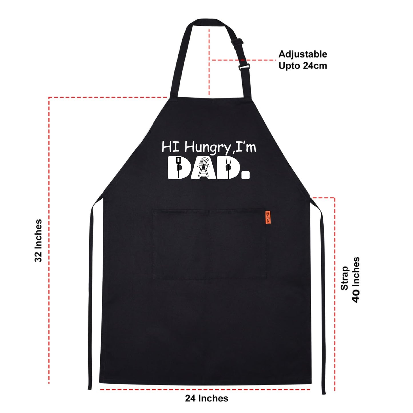 Hi Hungry, I'm Dad Funny Aprons for men Printed Apron Gift for Her Chef Apron Kitchen Apron BBQ Apron Gift Baking Apron Father Day Gift