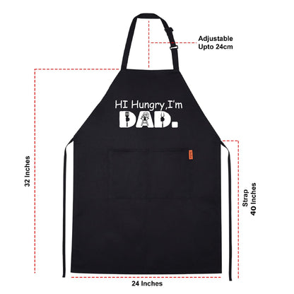 Hi Hungry, I'm Dad Funny Aprons for men Printed Apron Gift for Her Chef Apron Kitchen Apron BBQ Apron Gift Baking Apron Father Day Gift