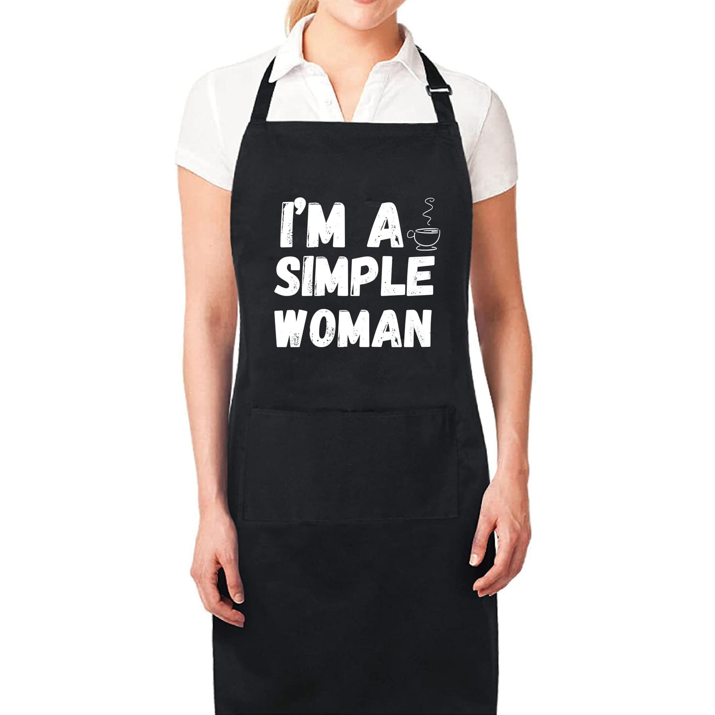 I'M A Simple Women Funny Aprons for Women Printed Apron Gift for Her Chef Apron Kitchen Apron BBQ Apron Gift Baking Apron Mother Day Gift