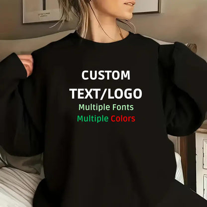Be Buz Custom Sweatshirt with Your Text, Image, or Logo Personalized Unisex Crewneck Custom Gift for him her Pullover for Business Events, Matching Outfits - Top Tee