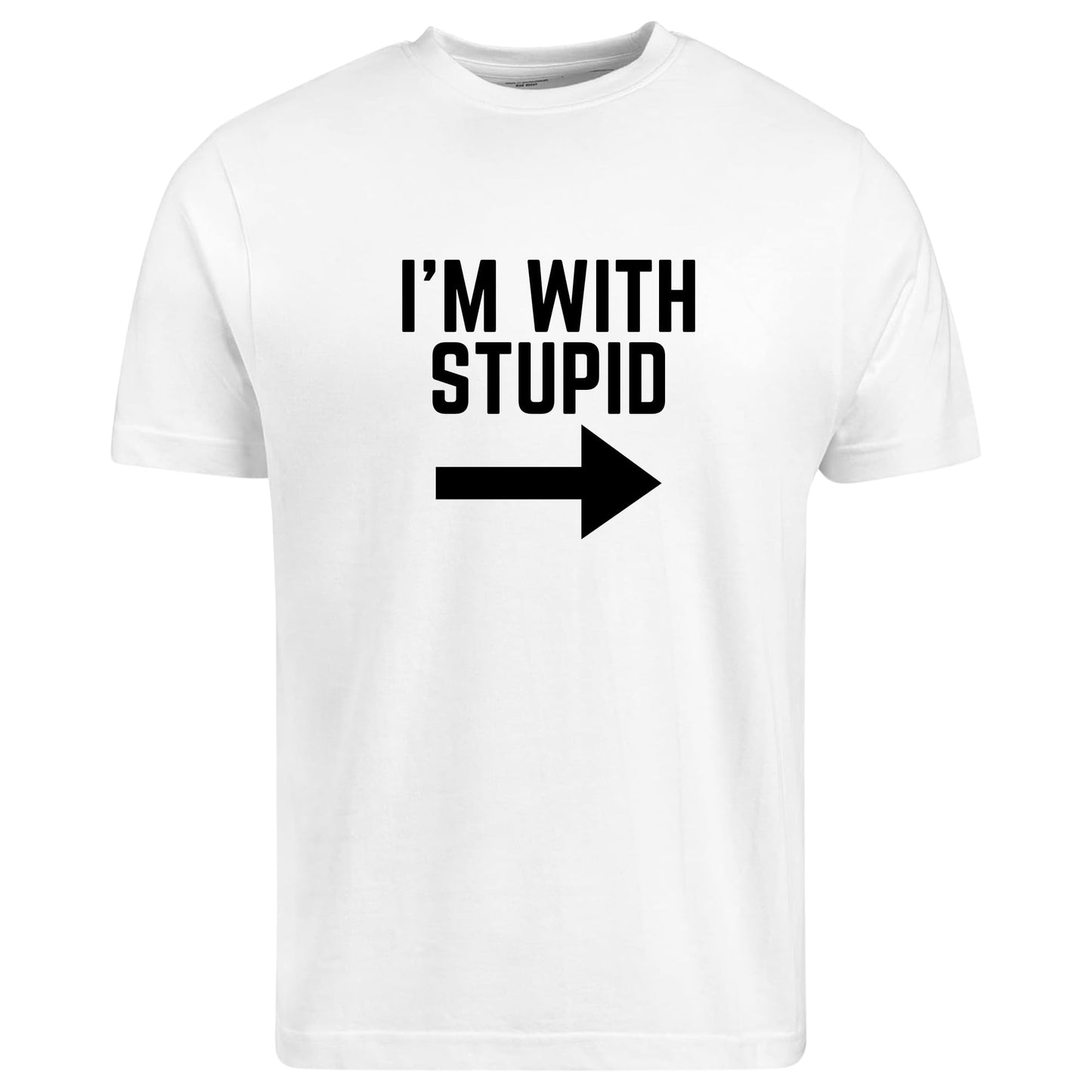 Be Buz I'm Stupid I'm with Stupid T-Shirt Funny Novelty Matching Couples Tee