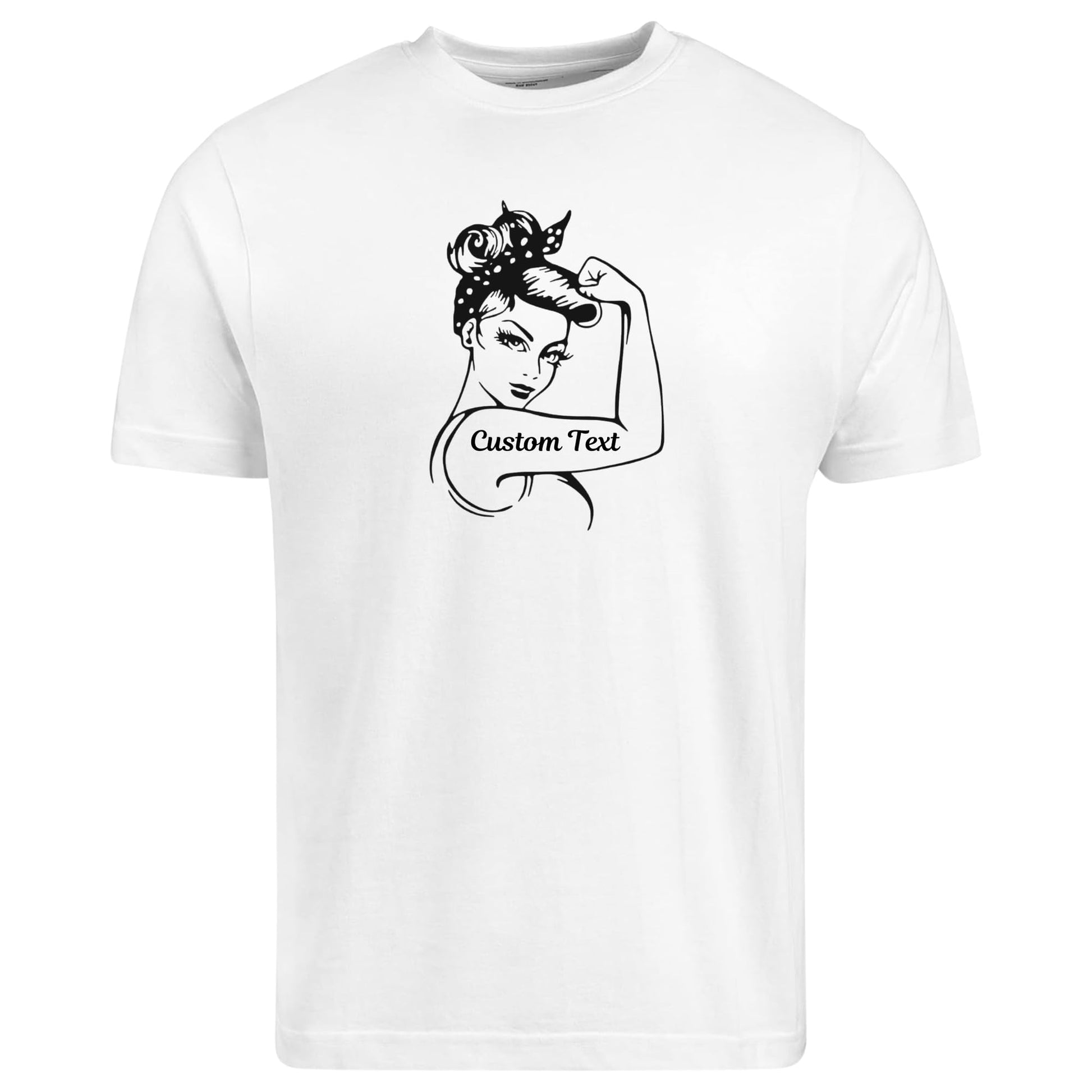Be Buz Custom Women's Strong Girl Power T-Shirt Motivational Inspirational Empowering Cotton Shirt for Women and Girls - Top Tee