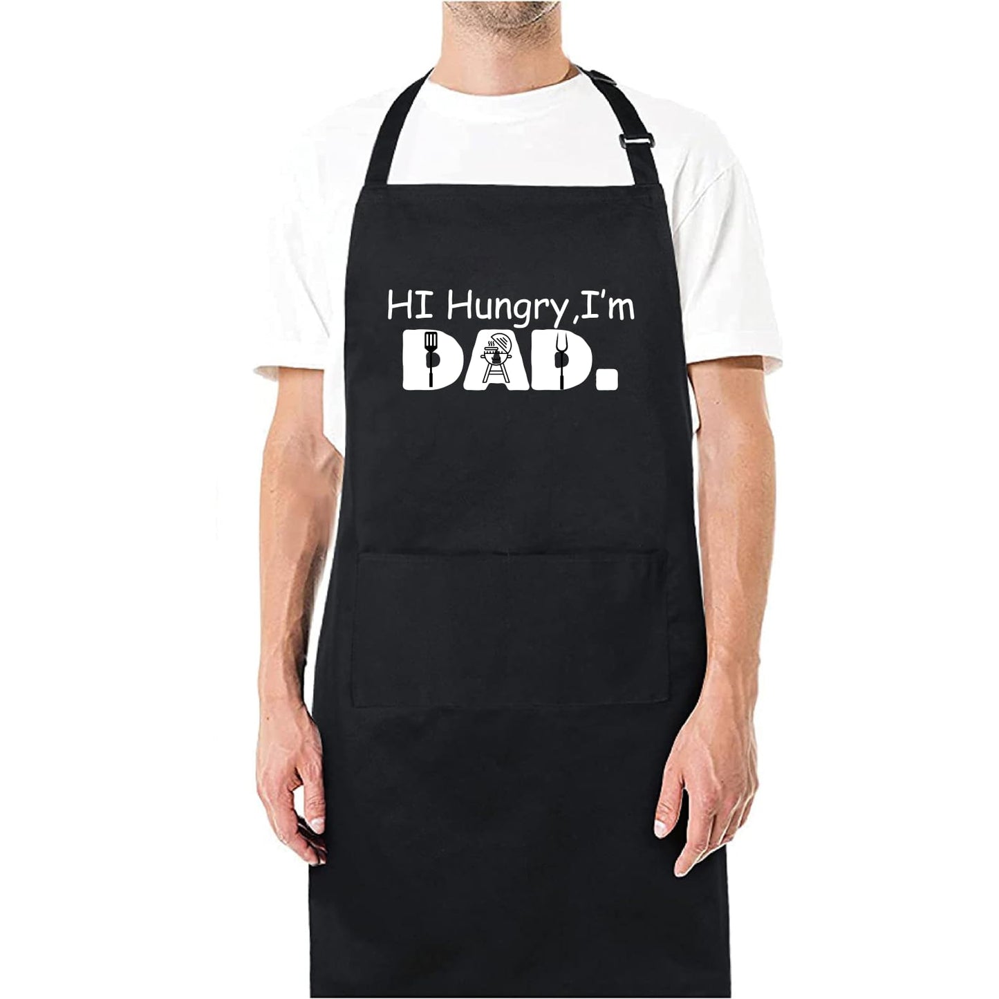 Hi Hungry, I'm Dad Funny Aprons for men Printed Apron Gift for Her Chef Apron Kitchen Apron BBQ Apron Gift Baking Apron Father Day Gift