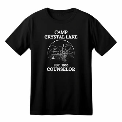 Camp Crystal Lake Funny Printed Black Adults Unisex Men Women Summer Winter Cotton Crew Neck Casual T-Shirt - Top Tee