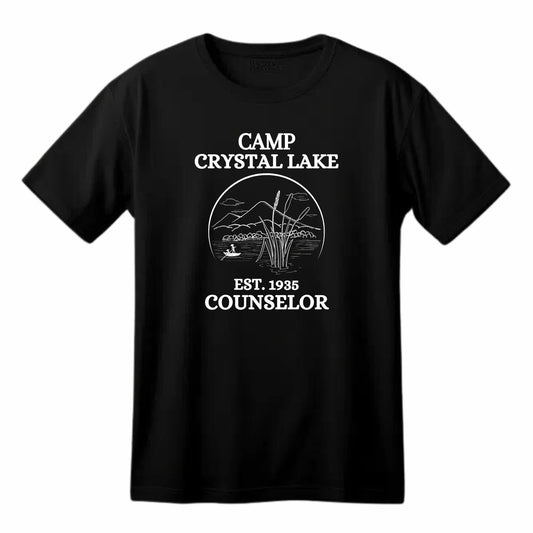 Camp Crystal Lake Funny Printed Black Adults Unisex Men Women Summer Winter Cotton Crew Neck Casual T-Shirt - Top Tee