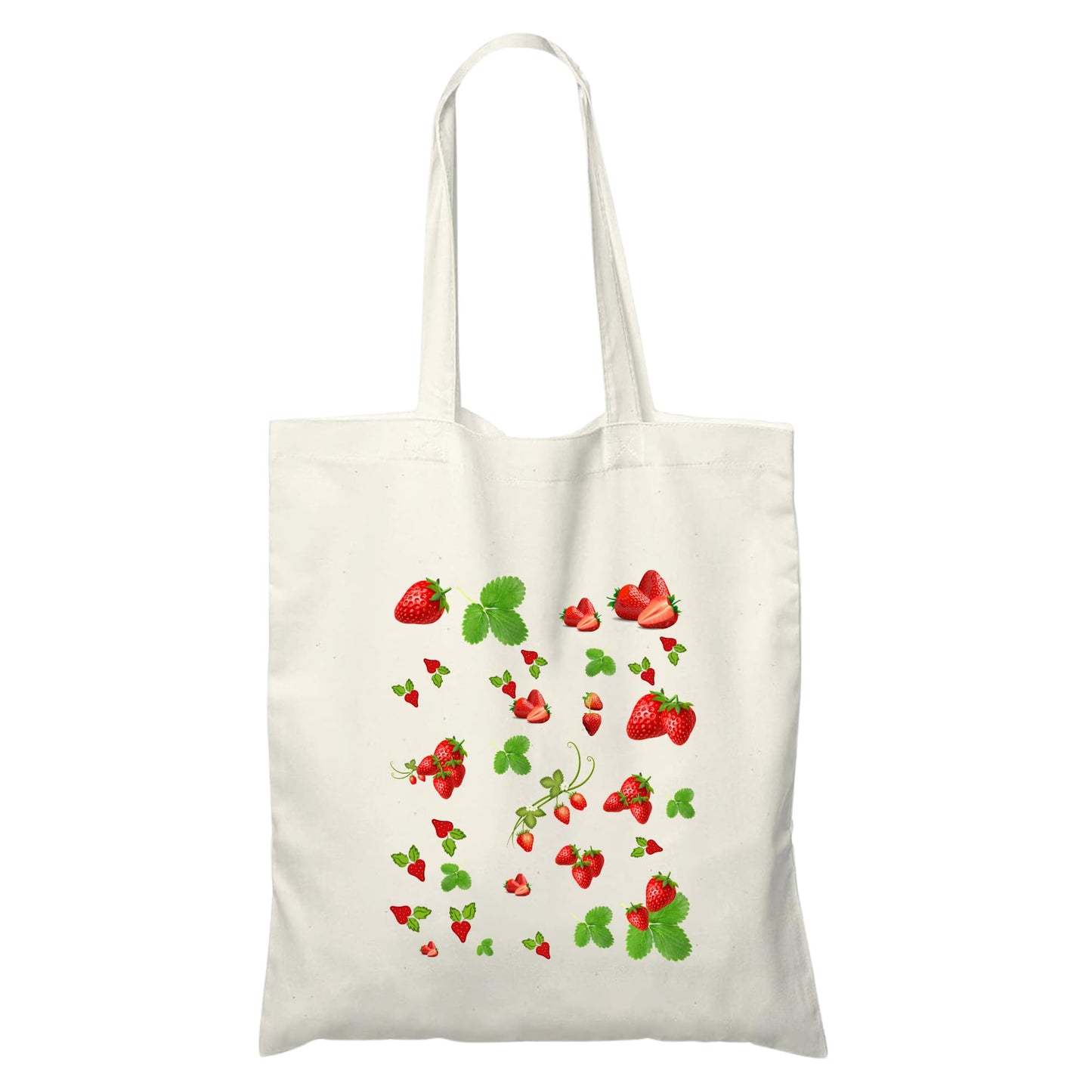 Be Buz Strawberry Tote Bag for Women Stylish, Spacious, and Eco Friendly Cotton Shopping Bag Reusable Casual Bag for Work Shopping Travel