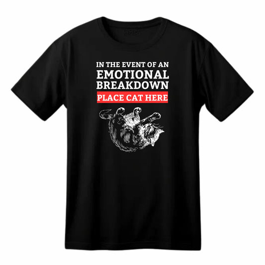 in The Event of an Emotional Breakdown Funny Printed Black Adults Unisex Men Women Summer Winter Cotton Crew Neck Casual T-Shirt - Top Tee