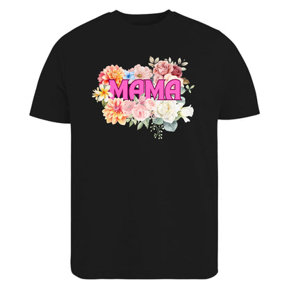 Be Buz Mama Floral T-Shirt – Cute Mom Life Tee with Botanical Design Motherhood Shirt Gift for New Moms, Mother’s Day Women’s Casual Floral Tee