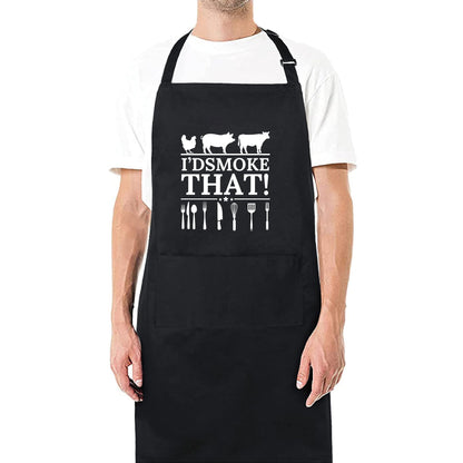 I'D Smoke That Funny Aprons for Women Printed Apron Gift for Her Chef Apron Kitchen Apron BBQ Apron Gift Baking Apron Father Day Gift