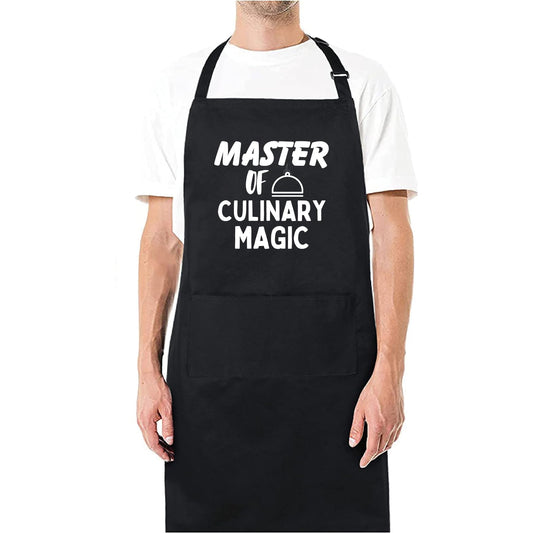 Master Of Culinary Magic Funny Aprons for men Printed Apron Gift for Her Chef Apron Kitchen Apron BBQ Apron Gift Baking Apron Father Day Gift - Top Tee