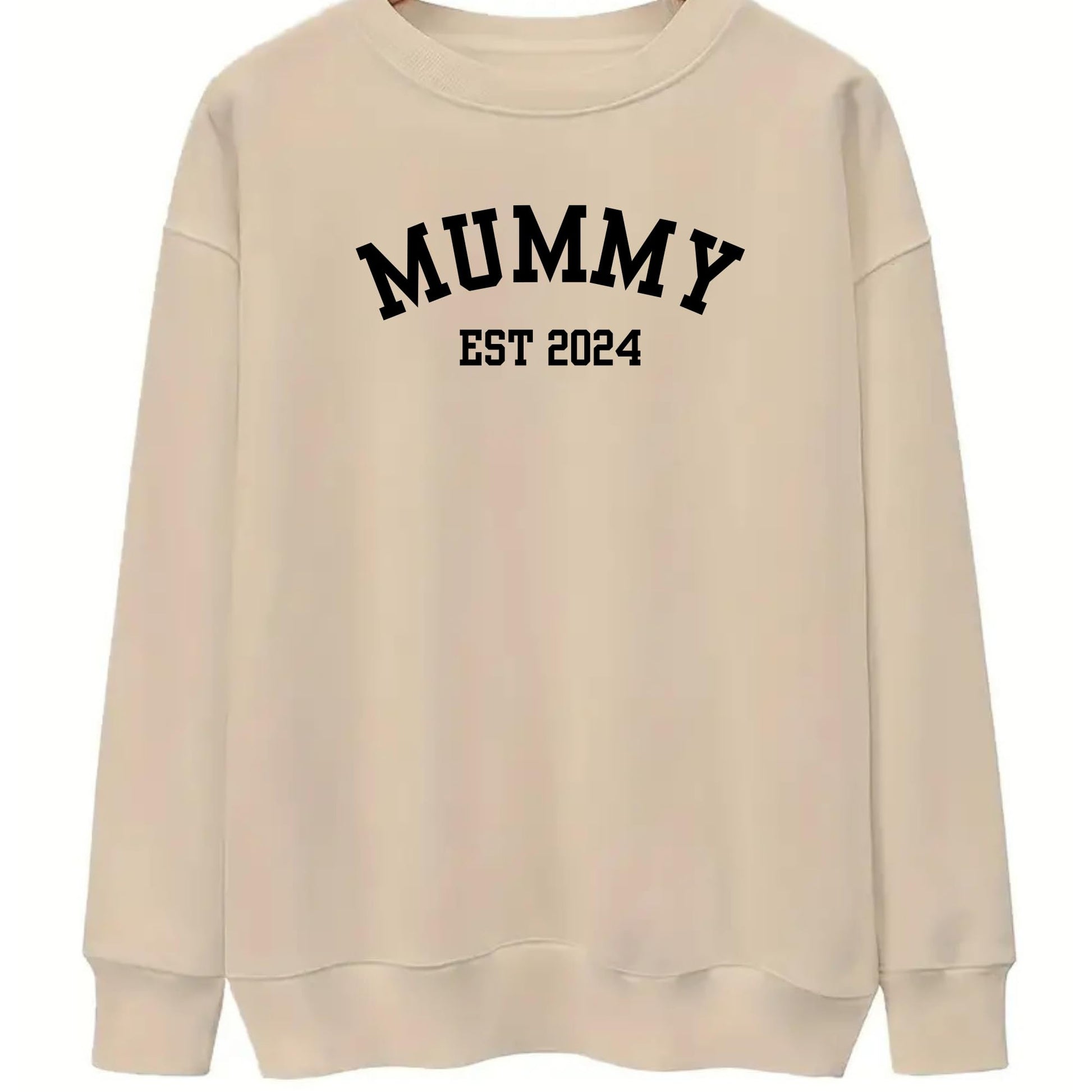 Be Buz Mummy Est. Custom Sweatshirt Personalized Year Mom Pullover New Mum Gift Idea Cute Pregnancy Reveal Long Sleeve Sweater - Top Tee
