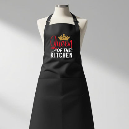 Queen of the Kitchen Funny Apron for Womens Mom Aprons Gift for Him Her Chef Apron Kitchen Apron BBQ Apron Grill Apron Mother Day Gift Black Apron