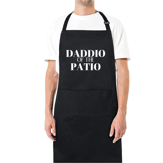 Be Buz Daddio of The Patio Dad Gifts from Daughter Son Funny Birthday Gifts for Dad Husband, Father in Law, Step Dad, Best Dad, Daddy - Dad Apron for Grilling BBQ Cooking Chef Father Day Gift - Top Tee