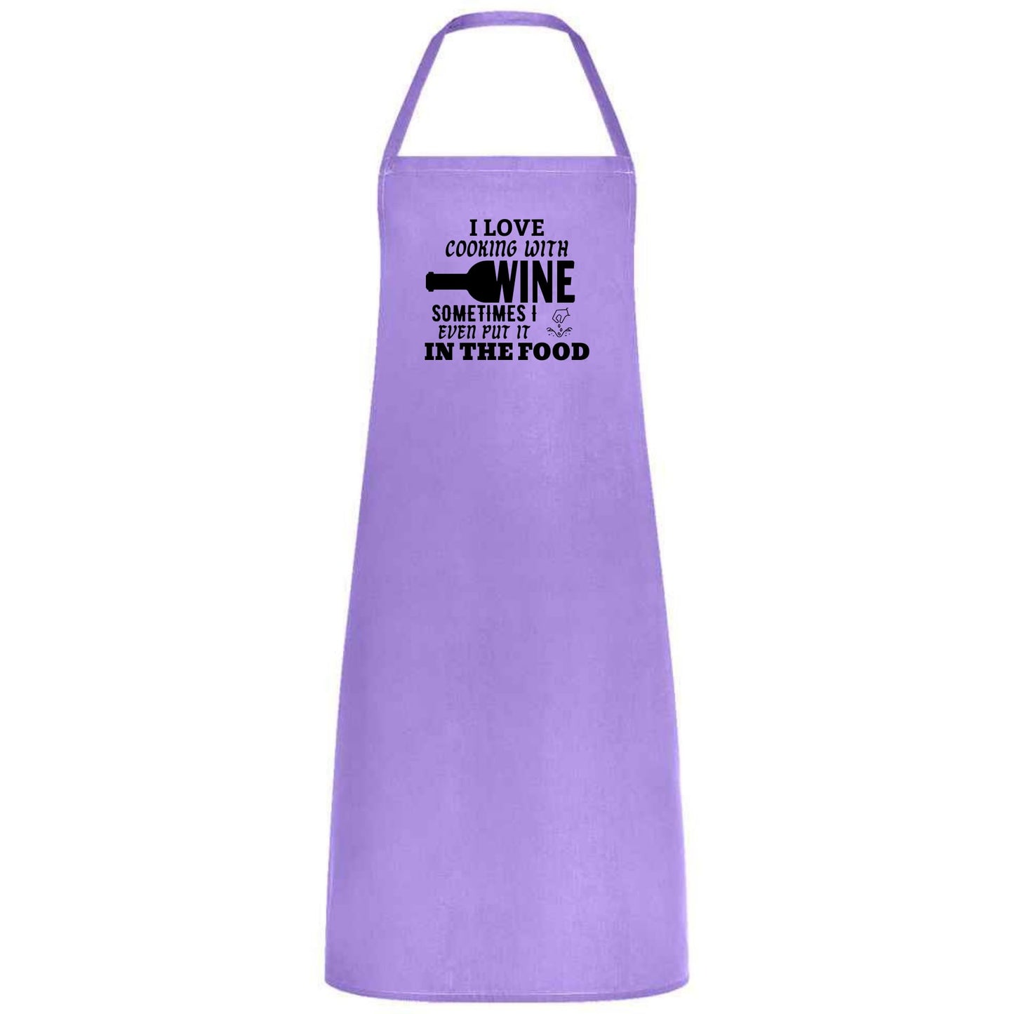 I Love Cooking with Wine Apron Funny Multicolor Unisex Chef Apron for Men and Women Waiter Waitress Gift for her him Weddings BBQs