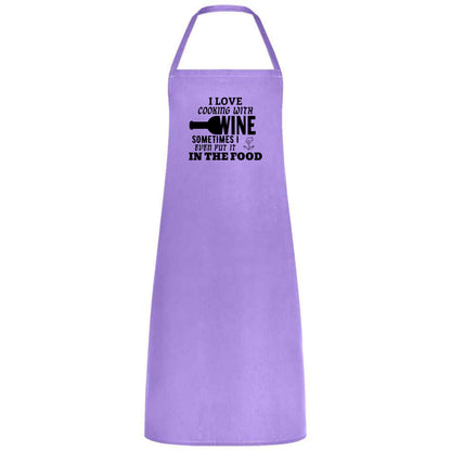 I Love Cooking with Wine Apron Funny Multicolor Unisex Chef Apron for Men and Women Waiter Waitress Gift for her him Weddings BBQs