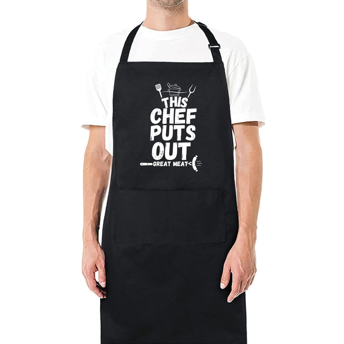 This Chef Puts Out Great Meat Funny Aprons for Men Women Printed Apron Gift for Her Chef Apron Kitchen Apron BBQ Apron Gift Baking Apron Mother Day Gift Father Day