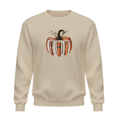 Be Buz Fall Book Pumpkin Halloween Sweatshirt – Book Lover Autumn Crewneck Pullover – Bookish Pumpkin Graphic Sweatshirt for Women and Men – Spooky Season - Top Tee