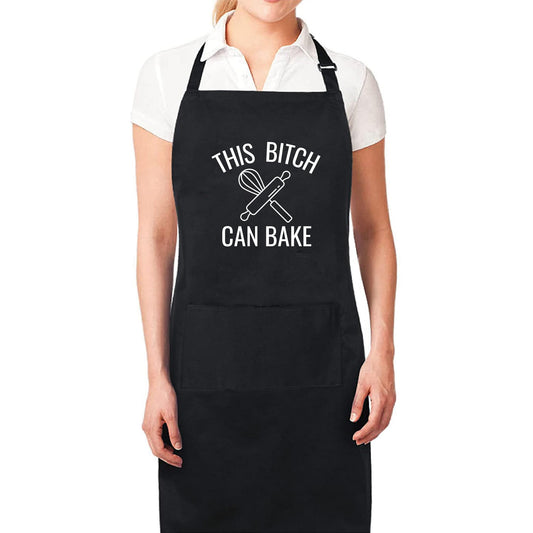 Funny Apron for Women - Printed Chef Apron for Baking & BBQ